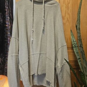 Free People Cozy Cowl Neck Drop-Shoulder Sweater in Light Cream